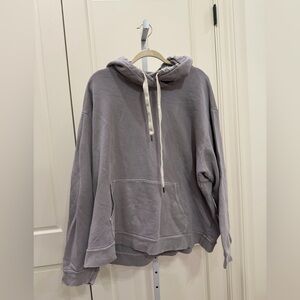 NSF Oversized Grey Distressed Hoodie Large
